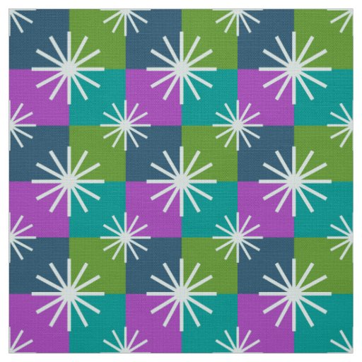 MERMAID - Mid Century Modern on Retro Checkerboard Fabric