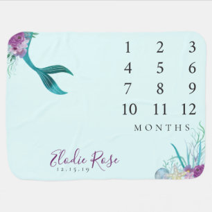 MERMAID MILESTONE NURSERY BLANKET