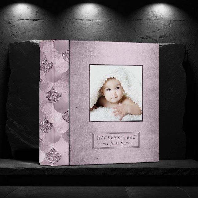 Mermaid Mod Scales | Pink Baby Photo Scrapbook 3 Ring Binder (Creator Uploaded)