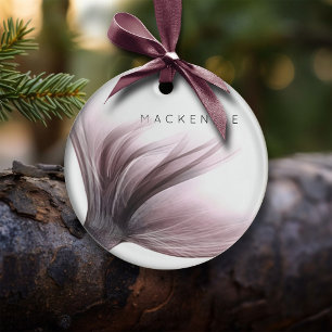 Mermaid Mod Tail Dusty Mauve Pink Sheen Custom Ceramic Ornament