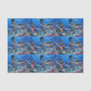 mermaid mom and baby tissue paper