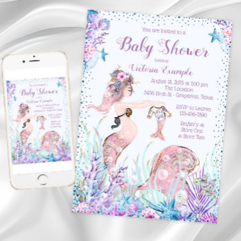 Mermaid Mom Baby Shower Invitations by The_Baby_Boutique at Zazzle
