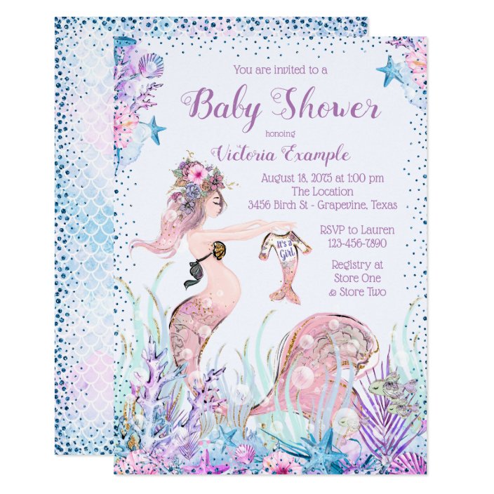 Mermaid Mom Baby Shower Invitations | Zazzle.com