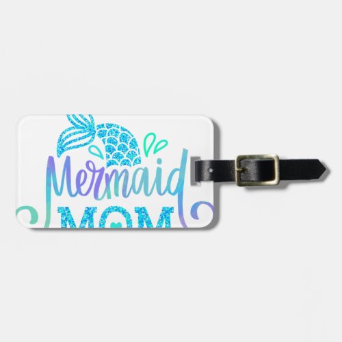 Mermaid Mom Family Matching Birthday Party Mama Mo Luggage Tag