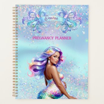 Mermaid Mom Personalized Pregnancy Planner by HydrangeaBlue at Zazzle