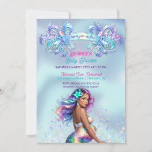 Mermaid Mom Pregnancy Baby Shower Invitation