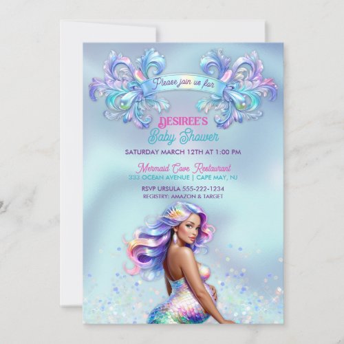 Mermaid Mom Pregnancy Baby Shower Invitation
