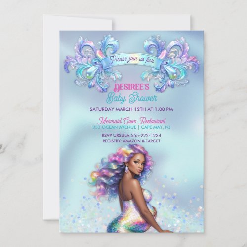 Mermaid Mom Pregnancy Baby Shower Invitation