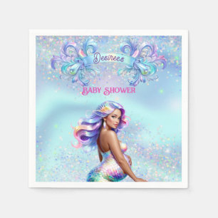 Mermaid Mom Pregnancy Baby Shower Personalized Napkins