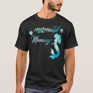Mermaid Mommy Birthday Mommy For Party Mom Mama  T-Shirt