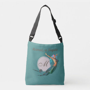 Mermaid Monogram Beautiful Teal Custom Crossbody Bag
