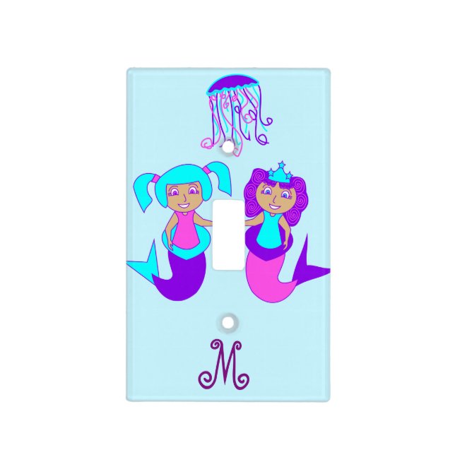 Mermaid Monogram Light Switch Cover (Front)