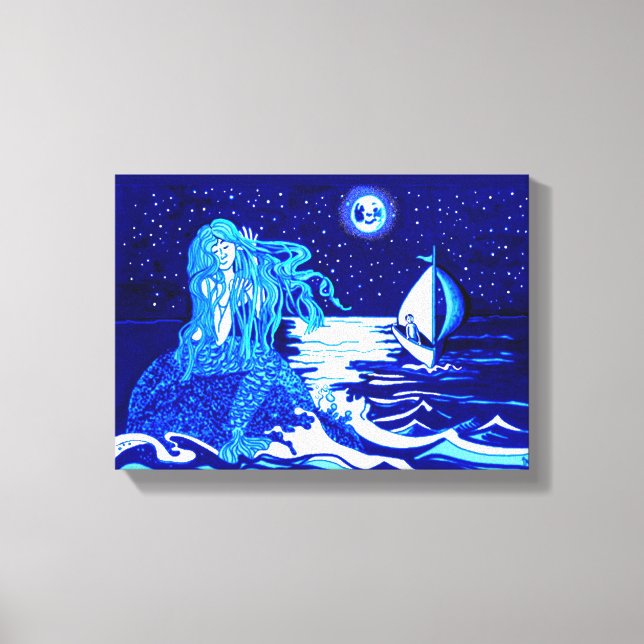 Mermaid moon canvas print (Front)
