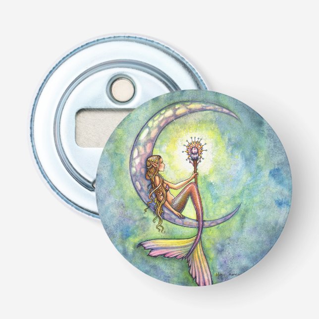 Mermaid Moon Fantasy Art by Molly Harrison Bottle Opener (Front)