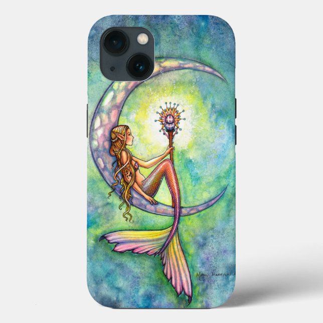 Mermaid Moon Fantasy Art by Molly Harrison Case-Mate iPhone Case (Back)