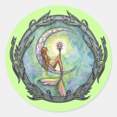 Mermaid Moon Fantasy Art Stickers