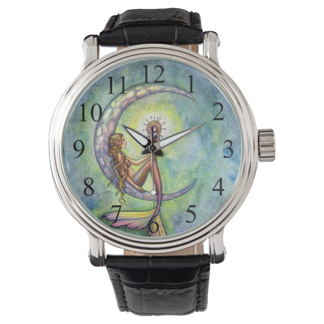 Mermaid Moon Fantasy Art Watch (Front)