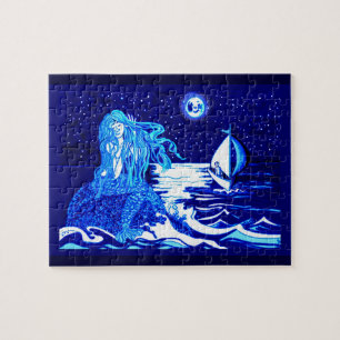 Mermaid moon jigsaw puzzle