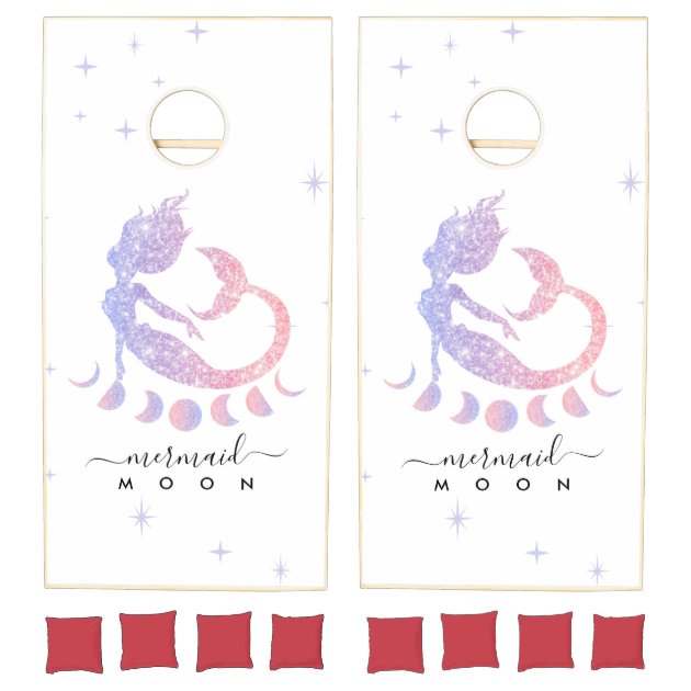 Mermaid Moon Phases Mystic Cornhole Set