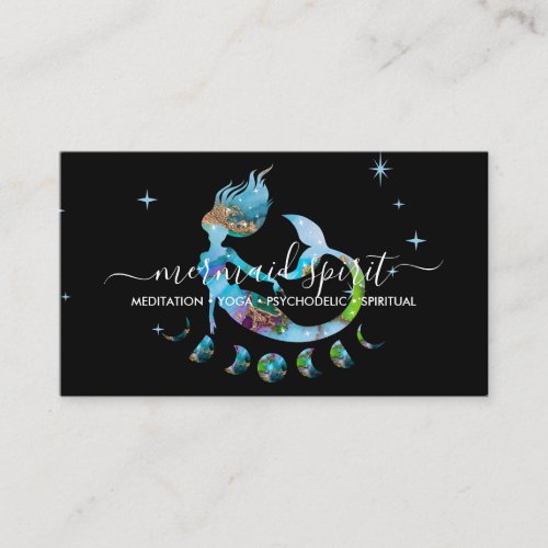 Mermaid moon spiritual zodiac business card