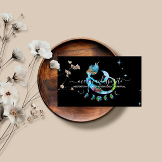 Mermaid moon spiritual zodiac business card