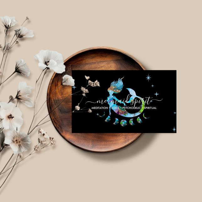 Mermaid moon spiritual zodiac business card (Creator Uploaded)