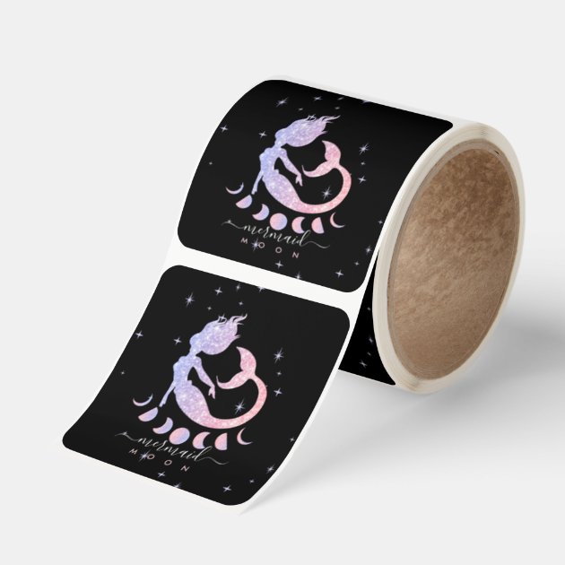 Mermaid moon spiritual zodiac cosmic square sticker
