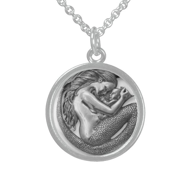MERMAID MOTHER AND BABY STERLING SILVER NECKLACE (Front)