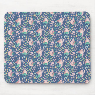 Mermaid Mother Daughter Bonding Ocean Dark Version Mouse Pad