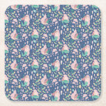 Mermaid Mother Daughter Bonding Ocean Dark Version Square Paper Coaster