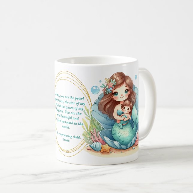 Mermaid Mother's Gift Mug with Beautiful Message (Front Right)