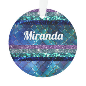 Mermaid Motif Glitter Personalized design  Ornament