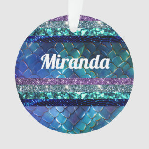 Mermaid Motif Glitter Personalized design  Ornament
