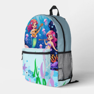 Mermaid Music Party – Cute Underwater Kids Backpac Printed Backpack