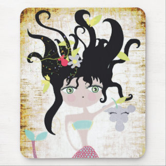 Mermaid mystique swimmer vintage fairy heavenly mouse pad