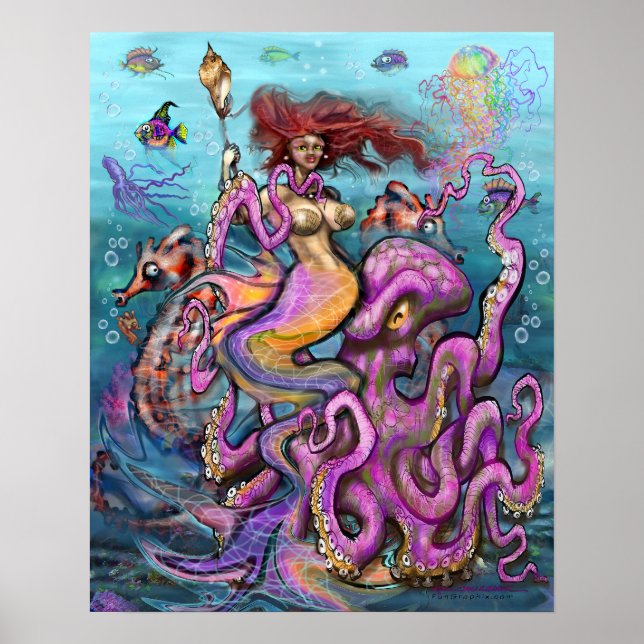 Mermaid n Octopus Poster (Front)
