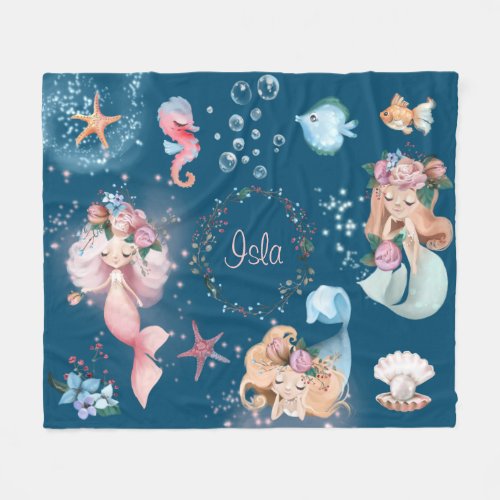 Mermaid Name Blanket 