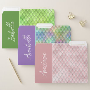 Mermaid Name File Folders
