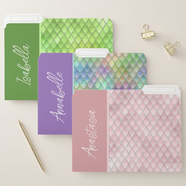 Mermaid Name File Folders (Set)