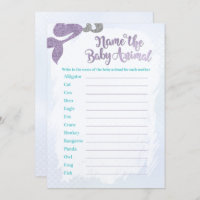 Mermaid Name the Baby Animal Game Cards