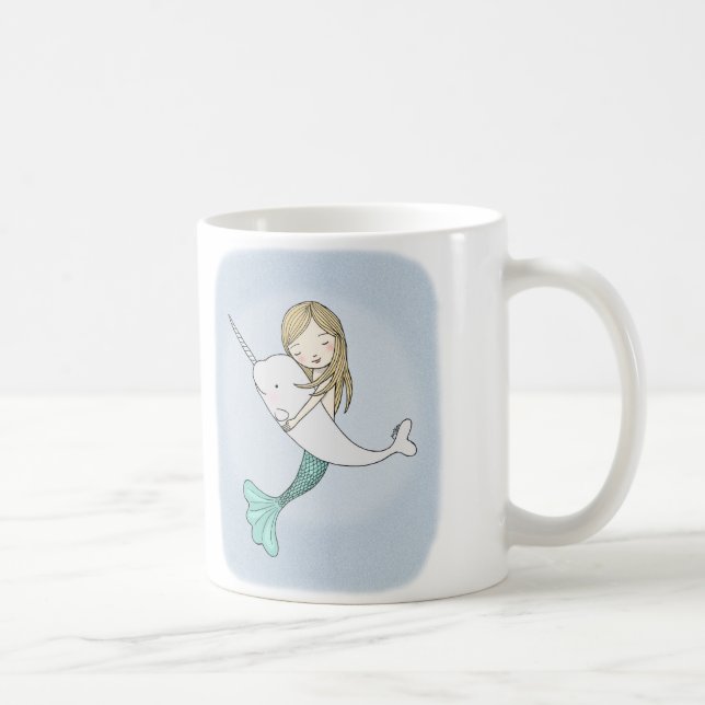 Mermaid Narwhal Nautical Beach Ocean Graphic Mug (Right)