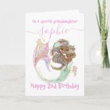 Mermaid Nautical birthday Card