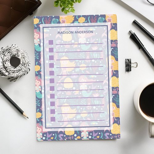 Stationery 17 Mermaid Nautical Ocean Sea Creature To Do List Post-It Notes