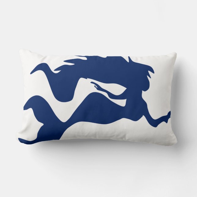 Mermaid Navy Lumbar Pillow (Front)