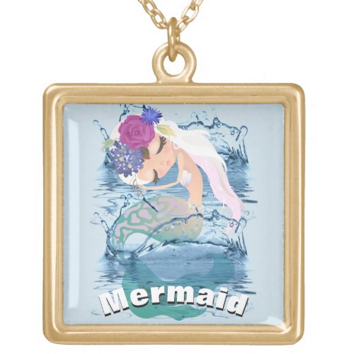 Mermaid Necklace gold finish necklace