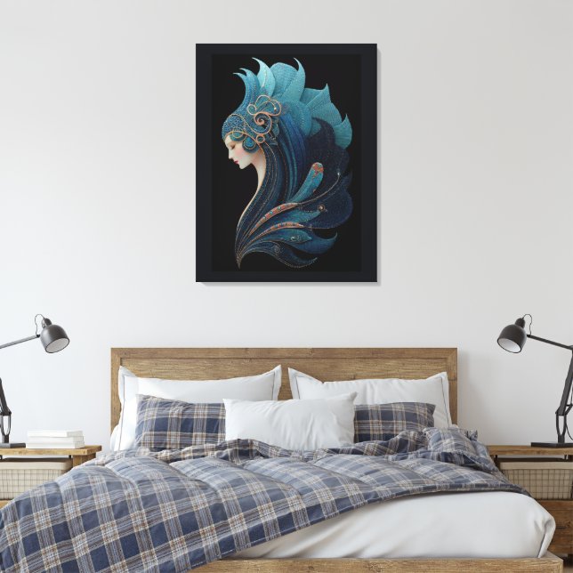 MERMAID NOIR #2 CANVAS PRINT (Insitu(Bedroom))