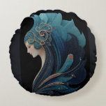 MERMAID NOIR #2 ROUND PILLOW