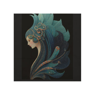MERMAID NOIR #2 WOOD WALL ART