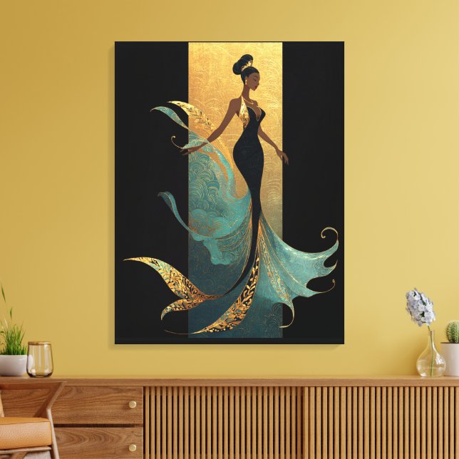 MERMAID NOIR SERIES #1 Postcard Canvas Print (Insitu(LivingRoom))