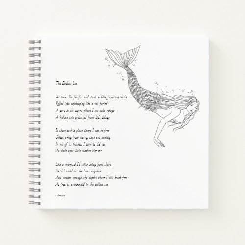 Mermaid Notebook With Poem The Endless Sea